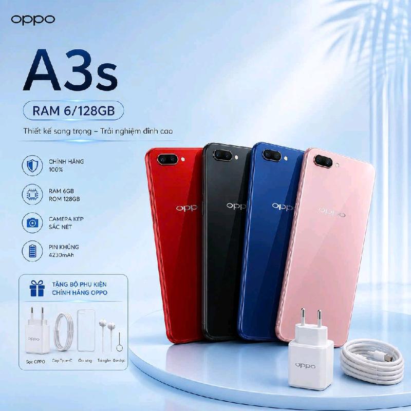 OL / 2nd hand/ OPPO A3S RAM6/128GB / 2 SIM 2 SÓNG. HỖ TRỢ 4G