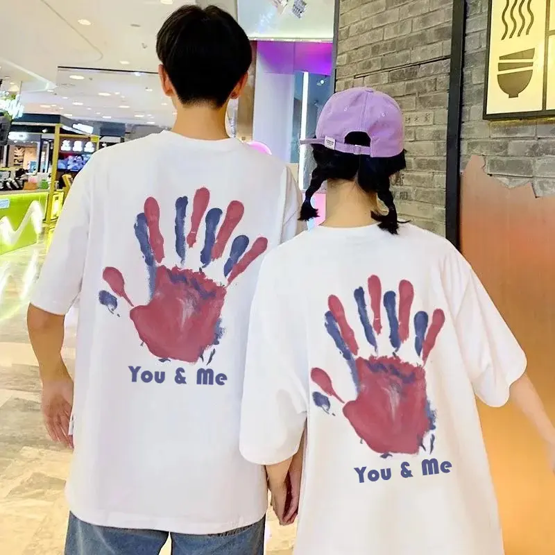 Kaos Tshirt Couple TELAPAK Baju Pasangan Cewek Cowok Dewasa Pacaran Lucu Keren Simple Bahan katun lembut Trend Terbaru Viral 2