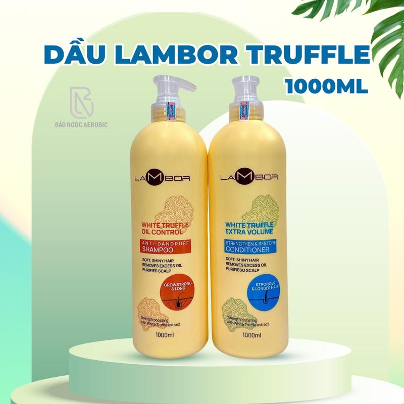  GB1 - LAMBOR 1000ML - CẶP GỘI XẢ LAMBOR WHITE TRUFFLE 1000ML - Dưỡng mềm mượt tóc - Chăm Sóc Tóc 