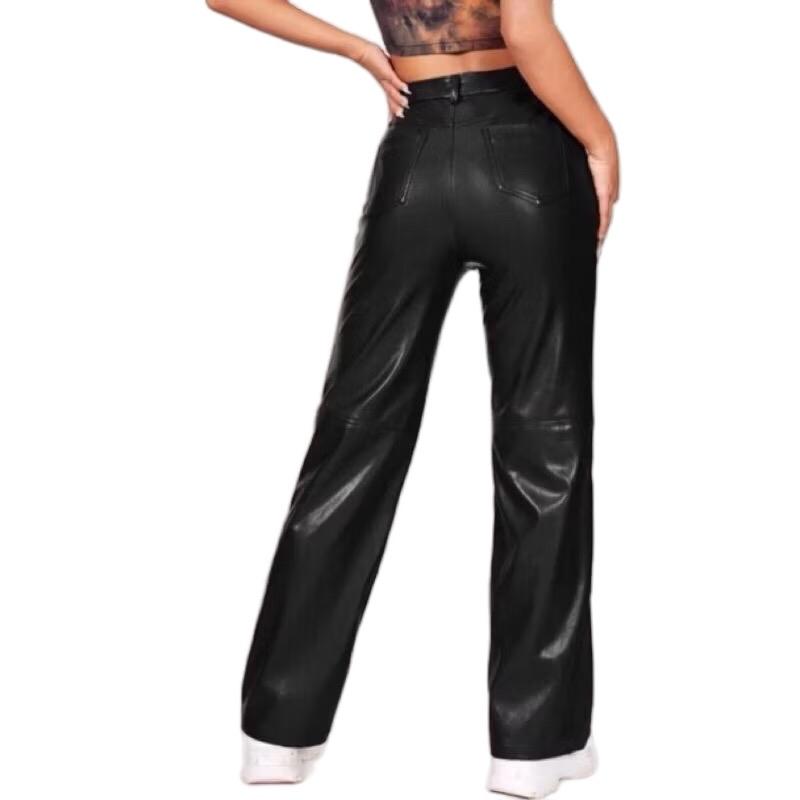HanifoLeather.id - Celana Kulit Wanita Pinggang Tinggi Kasual / Leather Pants Highwaist Casual 2