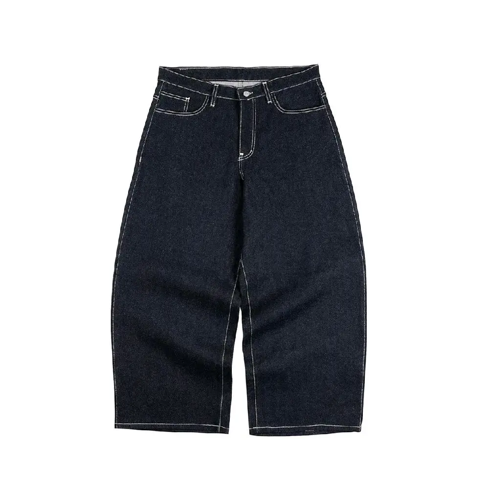 MOODLIGHT-Celana Gombrong BAGGY RAW DENIM Bahan Denim Tebal 14 ONS untuk Penampilan Kasual dan Nyaman