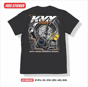 KVY Factory Baju Atasan Pria Beat Karbu Hitam Dengan Desain Mesin Motor Free Stiker Hologram Size S-5XL Sablon Distro Oblong