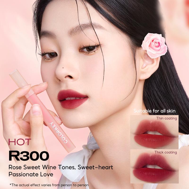 COLORKEY Watery Matte Lip Tint, Son Watertint, chất son tint bóng nước sau 40 giây lớp tint bóng sẽ trở thành lớp nhung mờ lì không trôi, 1 cây son 1.8g [Quà tặng miễn phí] 2 miếng khăn ướt tẩy trang