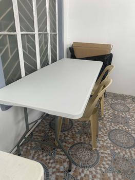 Product Review of Heavy Duty Folding  Fold-in-half  White Steel Residential grade  computer   desk portable   study table student mini  table table  room room  table office from V**O 1