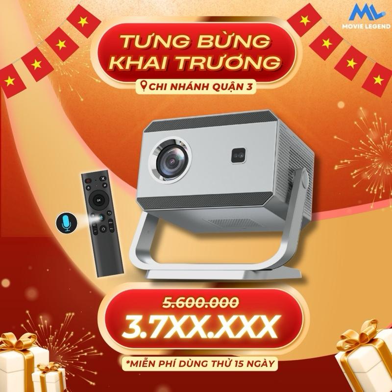 SG_Tặng Màn Khung Máy Chiếu Q10 Plus Movie Legend Hỗ Trợ Full HD Hệ Điều Hành Android 12 Projector Bluetooth Kem Màn Hình