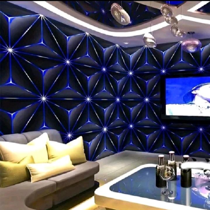 COD Wallpaper Sticker Dinding Kristal 3D Ungu Biru Kuning Dekorasi Ruangan Ruang Tamu Kamar Tidur Elegan Aesthetic Mewah Terjangkau motif 1