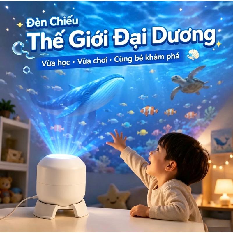 LED Máy Chiếu Đại Dương LOẠI CẮM ĐIỆN Đèn Xoay 360 Độ Năng Động Đèn Ngủ USB…