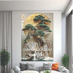 LAGI PROMO!!! Stiker Hiasan Dinding Aestetic Motif Lukisan Bonsai / Sudah Berperekat Bahan Sticker Vynil Premium / Wallpaper Dinding 3D Custom Motif Bonsai 3D