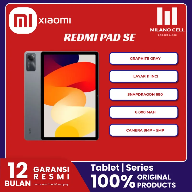 Xiaomi Redmi Pad SE 4/128GB Qualcomm Snapdragon 680 Garansi Resmi 0