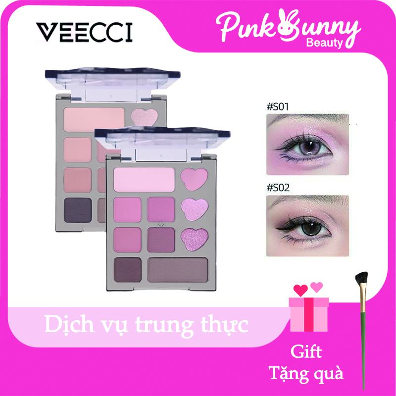 【VEECCI Bảng phấn mắt mười màu cho lớp trang điểm nhẹ hàng ngày với độ bão hòa thấp và lâu trôi mà không cần tẩy trang