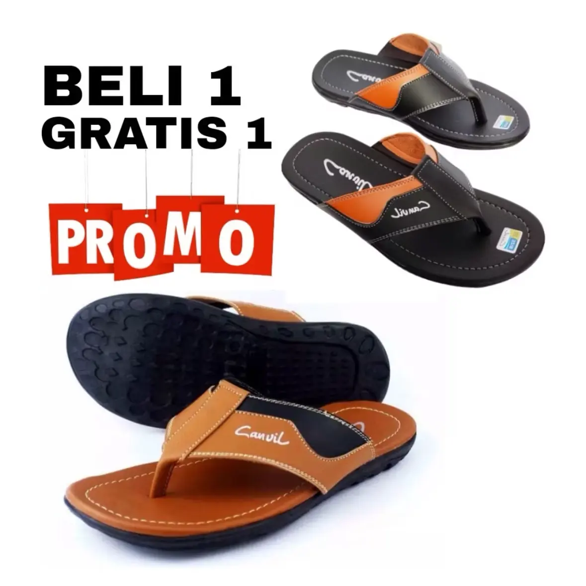 Sandal japit Pria Beli 1 Gratis 1 Sendal Casual