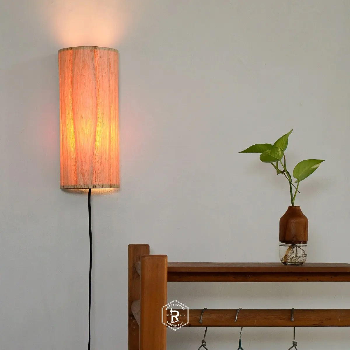 venn lamp lampu tidur kayu aesthetic / lampu kayu tempel dinding / lampu kamar aesthetic