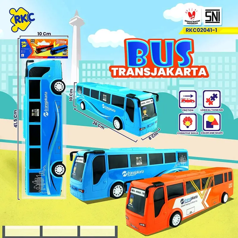 MAINAN BUS BASURI /BUS TRANSJAKARTA /BUS TELOLET Toy 1