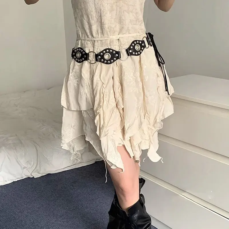 Thắt Lưng Da Đinh Tán, Thiết Kế Sang Trọng Cho Nữ, Phong Cách Cổ Điển Dễ Phối Đồ Dây Đeo Thắt Lưng, Thích Hợp Cho Quần Jean 7