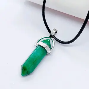 Kalung batu giok hijau piramid / green jade