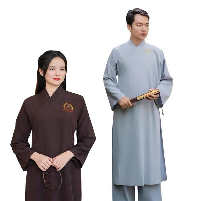 CHỈ ÁO - ÁO tràng phật tử kate lụa mềm mại - Tuệ Khanh - áo choàng để đọc kinh, đi lễ chùa