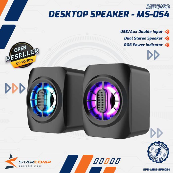 Gambar Mikuso MS-054 Desktop Speaker || Speaker RGB Dual Stereo dari Starcomp Semarang Kota Semarang Tokopedia
