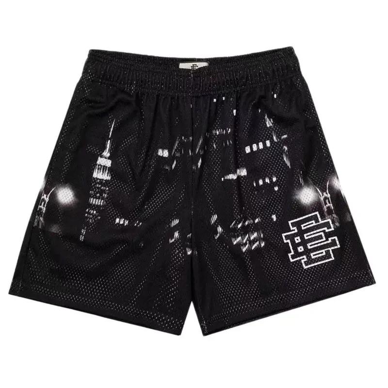 2024 Vintage Sky Shorts Basic New York City Skyline Ee Sports Basketball Sweatpants Workout Mesh Training Daily Commute Summer Quarter Pants For Men And Women 2