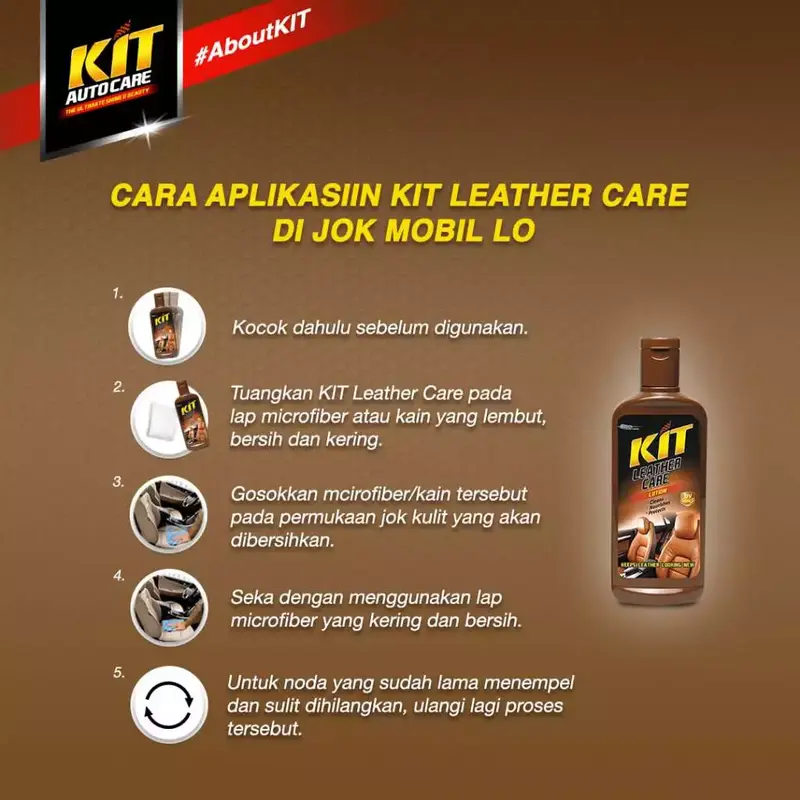 DETAILING PEMBERSIH INTERIOR MOBIL JOK PLAFON TAHAN LAMA KIT LEATHER CARE 375ML 3