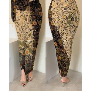 Kaisa Kamen Bali Motif Bunga Kamen Sutra Paris ATBM Set Selendang Bahan Sutra Paris Halus Ukuran 210 cm x 120 cm Elegan dan Cantik Kain Katun Halus