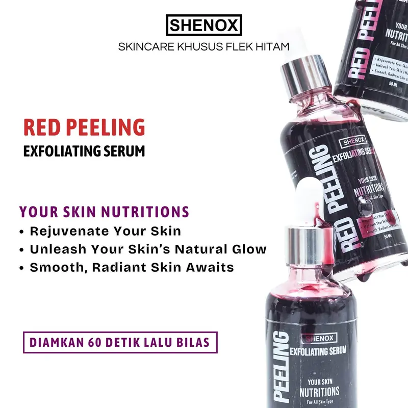 Shenox Red Peeling Serum Exfoliating Flek Hitam | Peeling Solution Serum 4