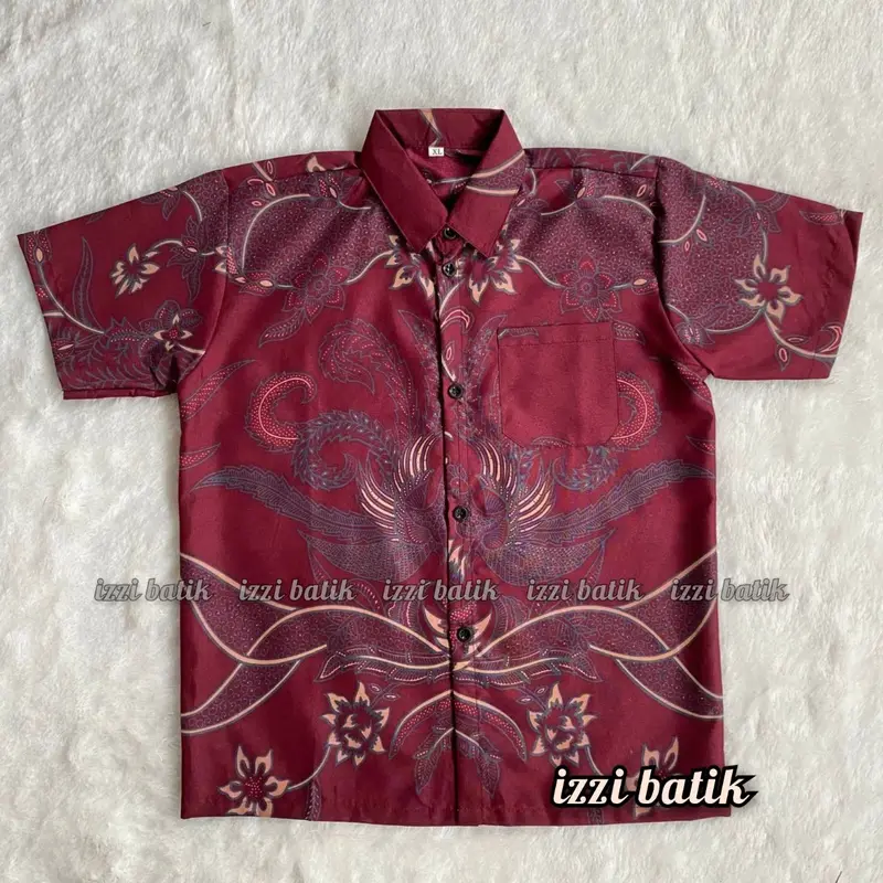 Batik Anak Laki Laki Premium Lengan Pendek Kemeja Sekolah Baju Terbaru Cowok TK SD 2-13 Tahun 7