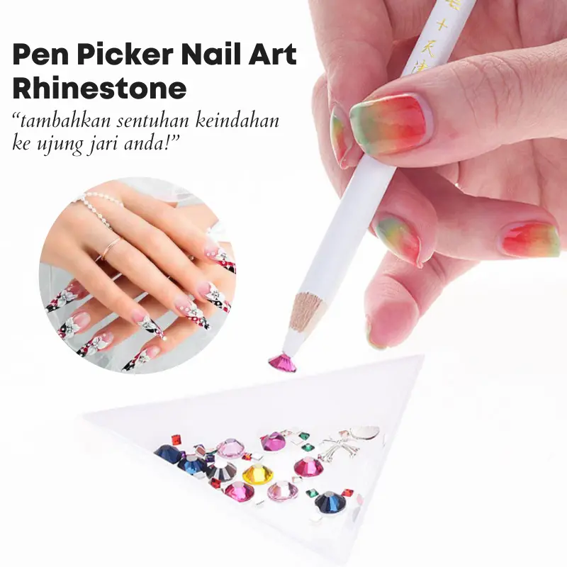 Nail Art Tools Rhinestone Picker Pencil Long / Pensil Aksesoris / Pensil White Aksesoris nailart