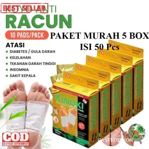 [PAKET KINOKI 5 BOX] Kinoki Gold Detok Foot Pads Koyo Kaki Ginger Patch Hand - Mengurangi Racun Tubuh Kotoran