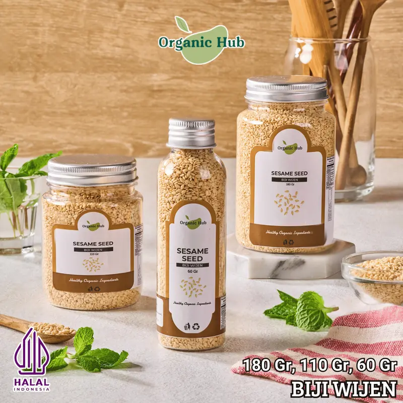 Organic Hub Biji Wijen Sangrai Roasted Sesame seed Biji Wijen Putih Bumbu Masak Hiasan Makanan 0
