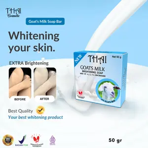 Thai Goats Milk Soap Bar 50gr - Sabun Batang Susu Kambing Pemutih & Pencerah Kulit