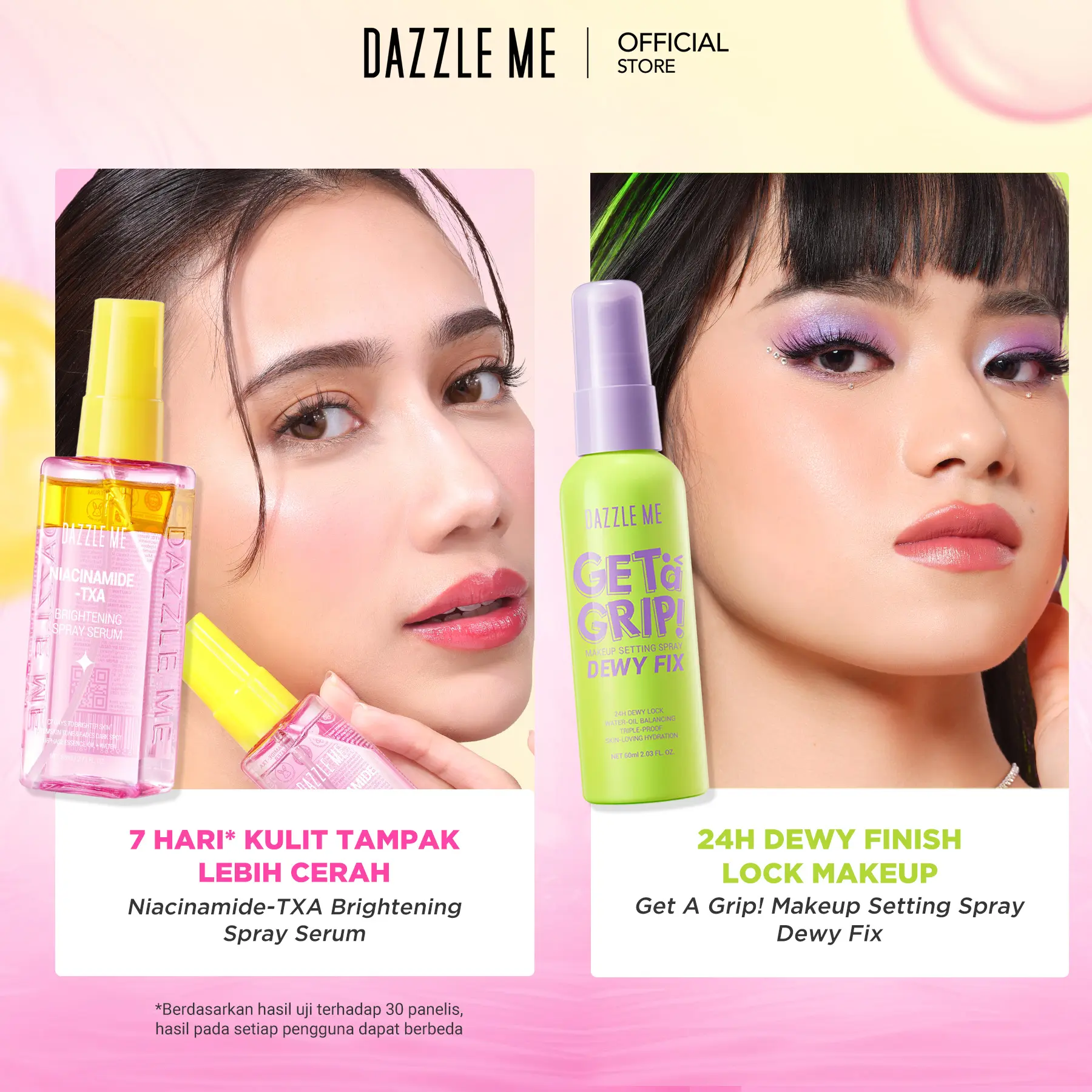 1pc Bright Spray Serum + 1pc Setting Spray Dewy