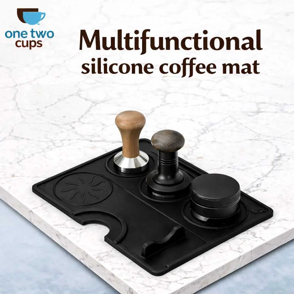 Tamping Mat Espresso Silikon Tebal Anti Slip – Alas Tamper & Portafilter dengan Organizer, Tahan Panas, Anti Geser & Mudah Dibersihkan S24
