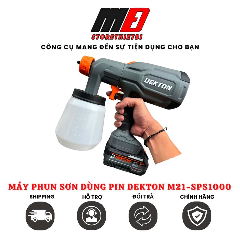 Máy phun sơn cầm tay dùng pin Dekton M21-SPS1000 Phun được sơn nước