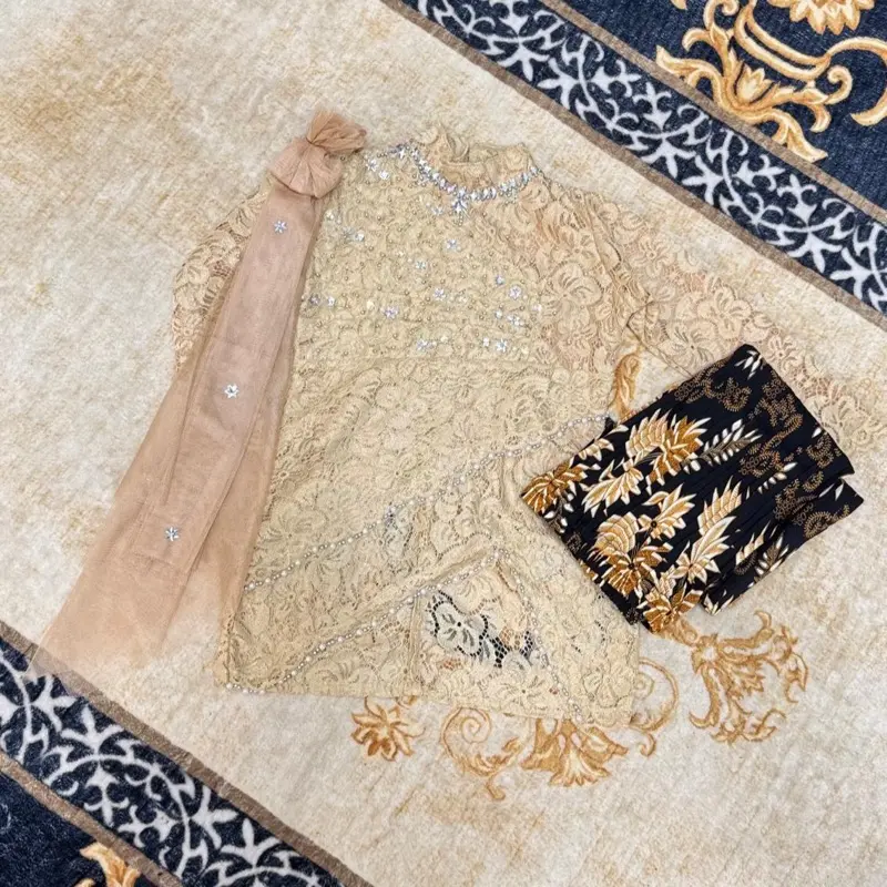 Kebaya Anak Selena Setelan Baju Anak Usia 4-12 tahun Kebaya Brukat Anak Perempuan 8