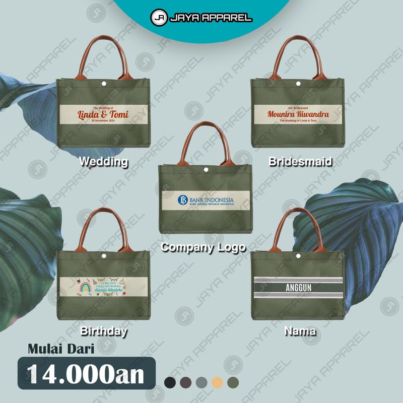 Tas Sovenir Nikah-Tas Sovenir Ulangtahun-Tas Seminar-Tas Arisan-Totebag-Gisel-LOTUS Hijau 6