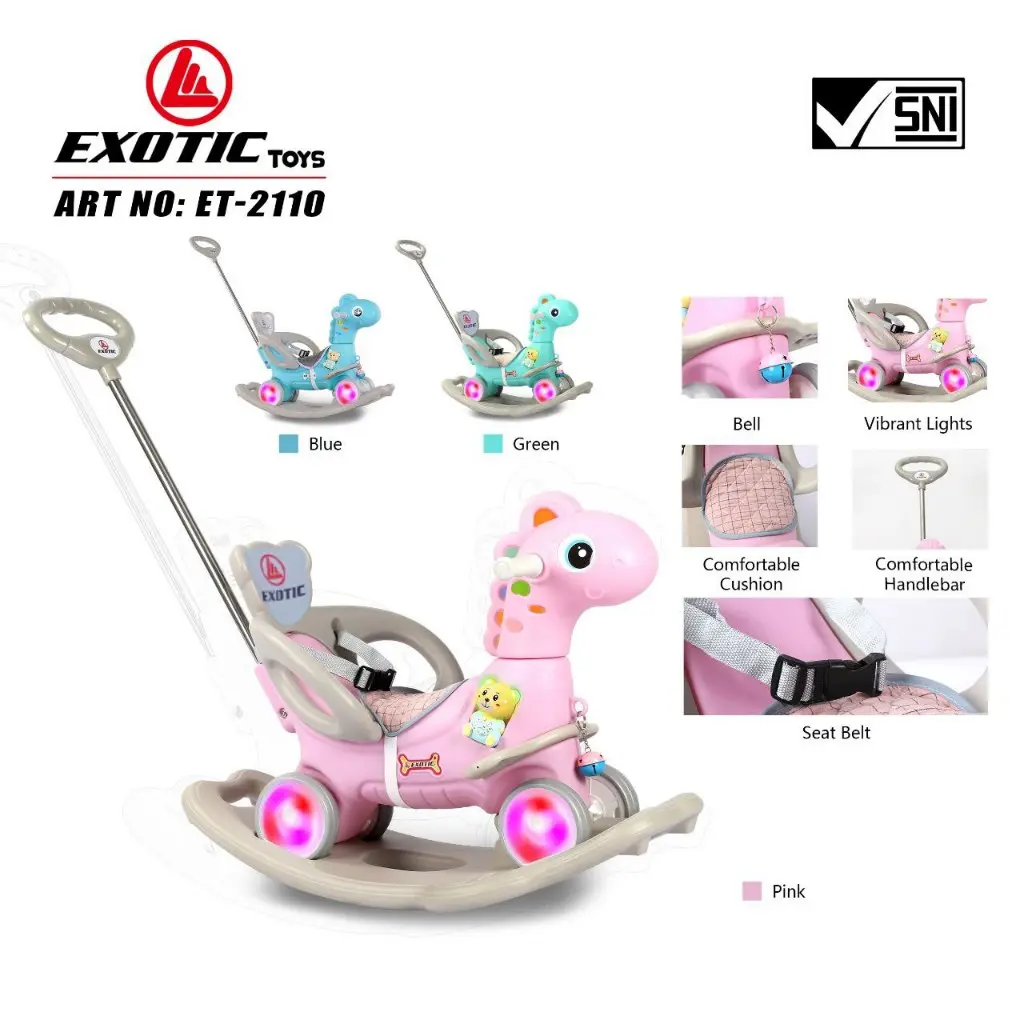 Mainan Anak Rocking Horse ET 2110 EXOTIC / Mainan SNI Jungkat Jungkit / Mainan Kuda Kudaan 3in1