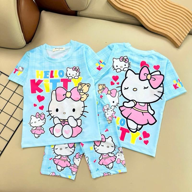 (10kg tới 45kg) Set bộ áo cộc quần lửng cho bé gái mặc xinh, dễ thương, chất thun lạnh cho bé gái mặc nhà, mặc hè, mặc đi chơi, đi học xinh áo ngủ đồ tết