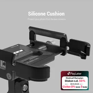 HOLDER GUB P30 + BREKET/Phone Holder Hp Sepeda Motor GUB Alumunium Alloy Tempat Hp Dudukan Hp Sepeda Motor Gub Holder/GUB P30  Holder Handphone Dudukan Ponsel Aluminium Aloy / Hitam Holder Plus MotoBar/GUB P30 Holder HP Alumunium 360 Derajat Holder kabel