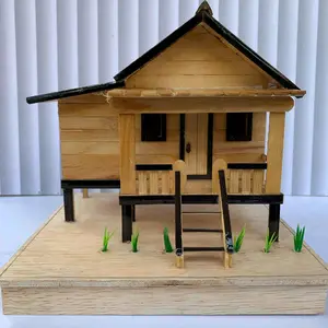 Miniatur Rumah adat Sunda dari stik kayu
