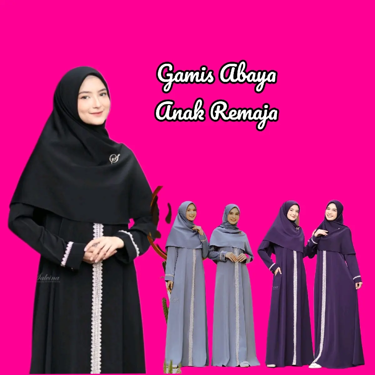 Gamis anak Muslim/Gamis anak Abaya remaja Maxi panjang / Gamis Abaya anak motif renda cantik tali pinggang kekinian