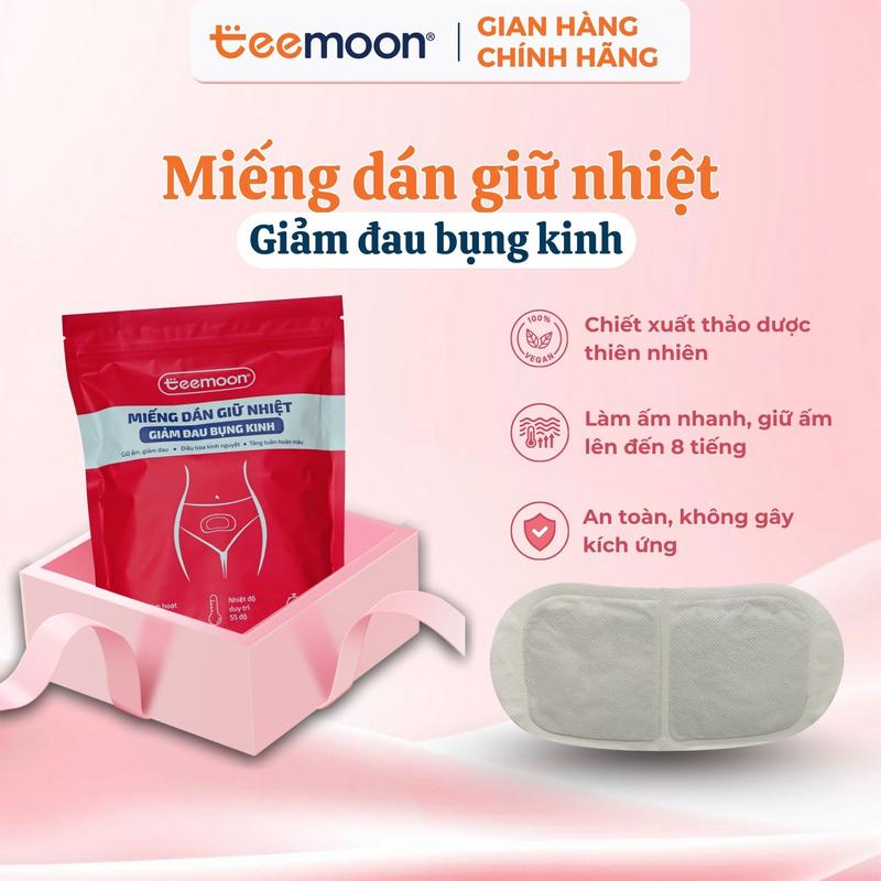  Che tên  Miếng Dán Giữ Nhiệt Giảm Đau Bụng Kinh Teemoon  7 miếng  Giữ Nhiệt 8 Tiếng Tinh Chất Gừng Ngải Cứu Cây Ích Mẫu 