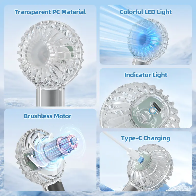 GOOJODOQ KIPAS ANGIN LED Light Kipas Mini GENGGAM Cute / Kipas Lipat PORTABLE / Mini Fan 7