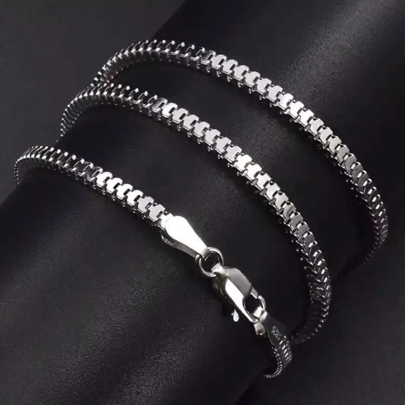 Kalung Titanium Model Milano Silver Anti Karat Tidak Luntur Pria dan Wanita