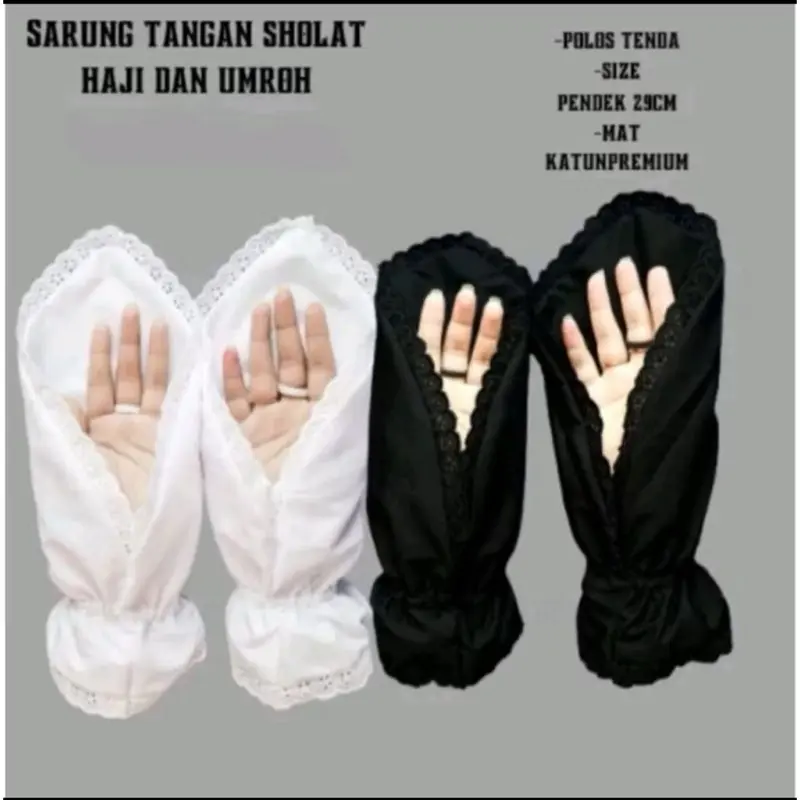 Sarung Tangan Haji Dan Umroh Wanita Bahan Katun Polymicro