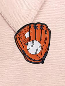 Broche de Aleación Estilo Deportivo Clásico con Diseño de Guante de Béisbol Vintage, Accesorio de Moda Retro para Amantes del Béisbol, Pin de Esmalte, Clip para Mochila
