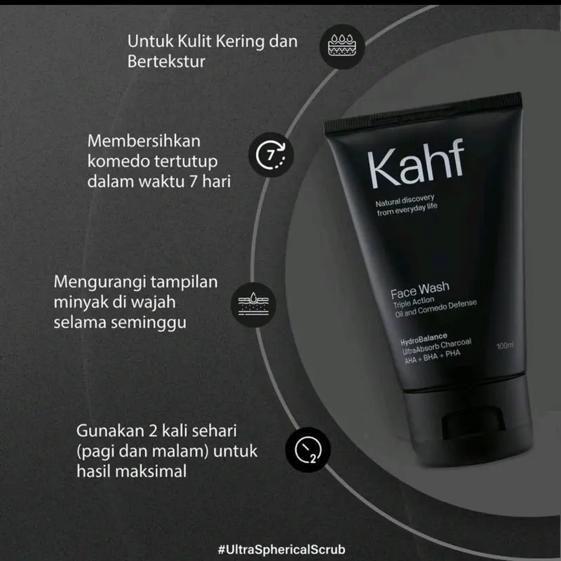 ￼Kahf Triple Action Oil and Comedo Defense Face Wash 100 ml - Facial Komedo 3