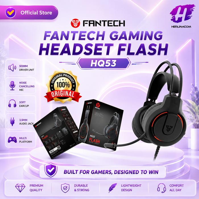 Gambar FANTECH GAMING HEADSET FLASH HQ53 ORIGINAL dari Herlinacom Kota Depok Tokopedia