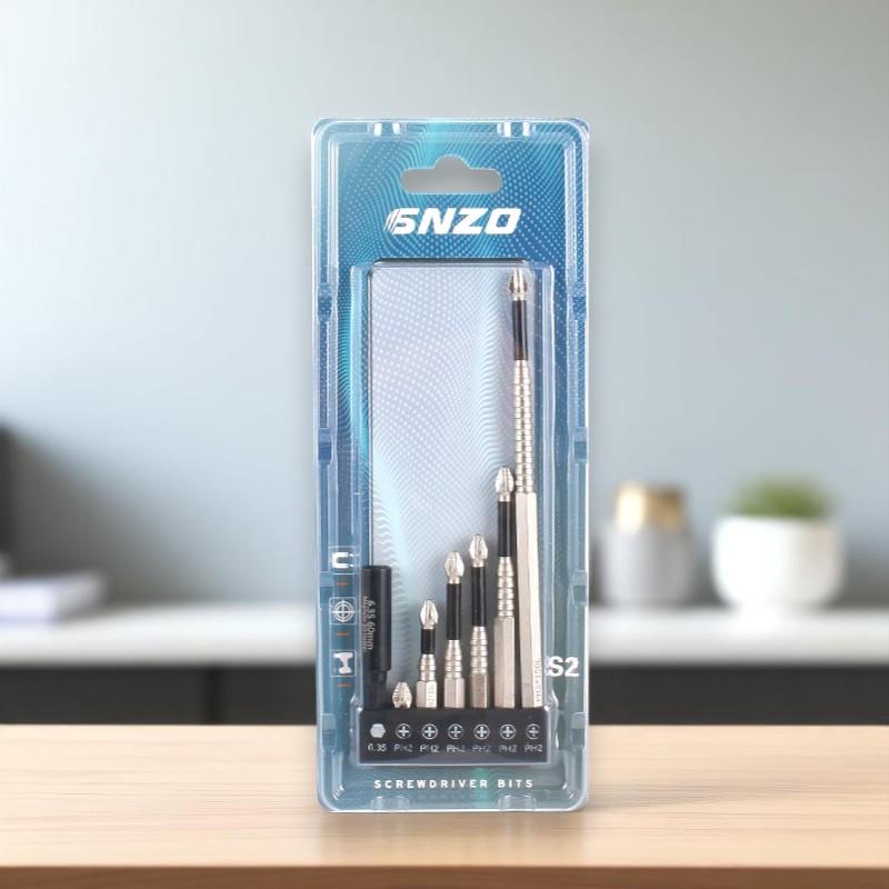 Bộ vít chống trượt K5-7 trong 1 - Đầu có từ tính - Thép CRV - Độ cứng cao phù hợp máy vặn ốc máy khoan các loại cờ lê.