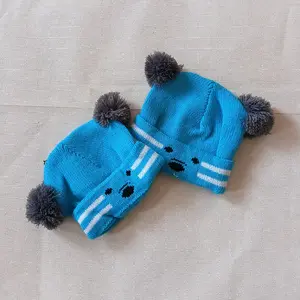 Topi pompom motif panda kupluk anak Fashion topianak