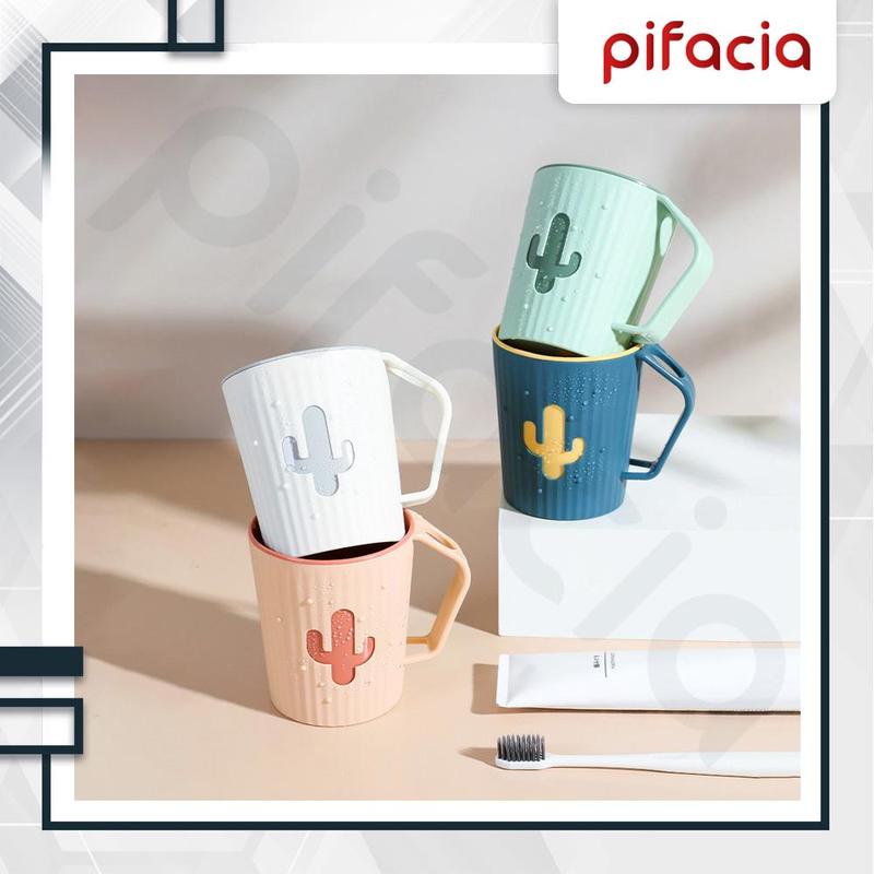 PIFACIA Gelas Kaktus Tempat Sikat Gigi Kumur Karakter Lucu Perlengkapan Kamar Mandi Cangkir BPA FREE Multifungsi 1